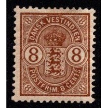 1903 - Dansk Vestindien - AFA 23 - Frimærke - Våbentype - Ustemplet.